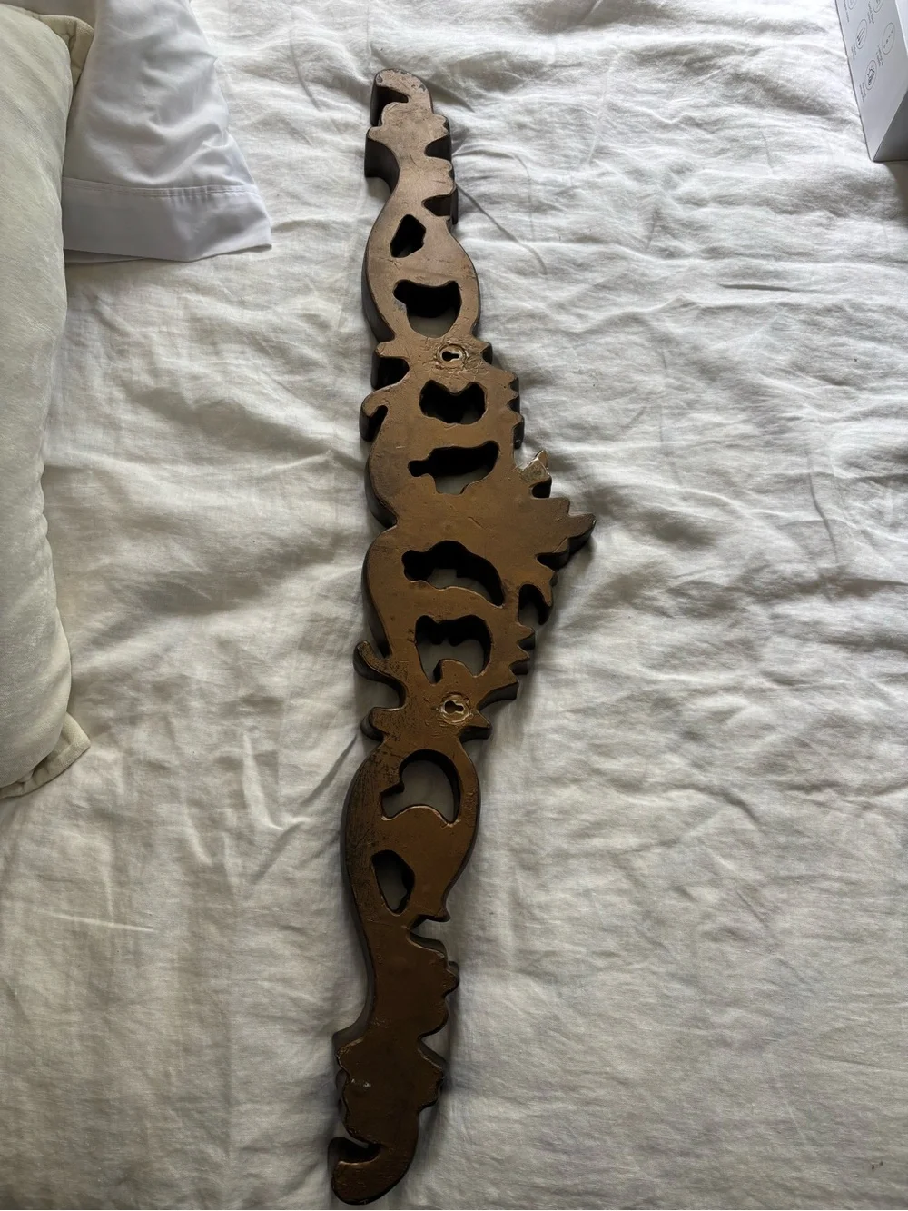 Ornate Brown Carved Wall Accent - Decorative Home Wall Decor